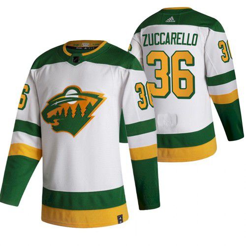 Men Minnesota Wild #36 Zuccarelld White NHL 2021 Reverse Retro jersey->minnesota wild->NHL Jersey